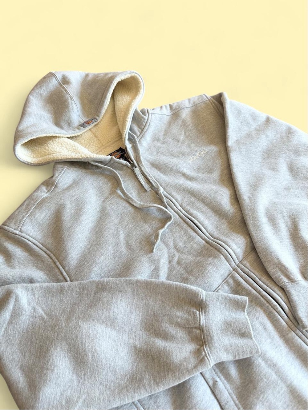 Vintage Dickies Sherpa Lined Full Zip Hoodie Gray Workwear Women’s Size M